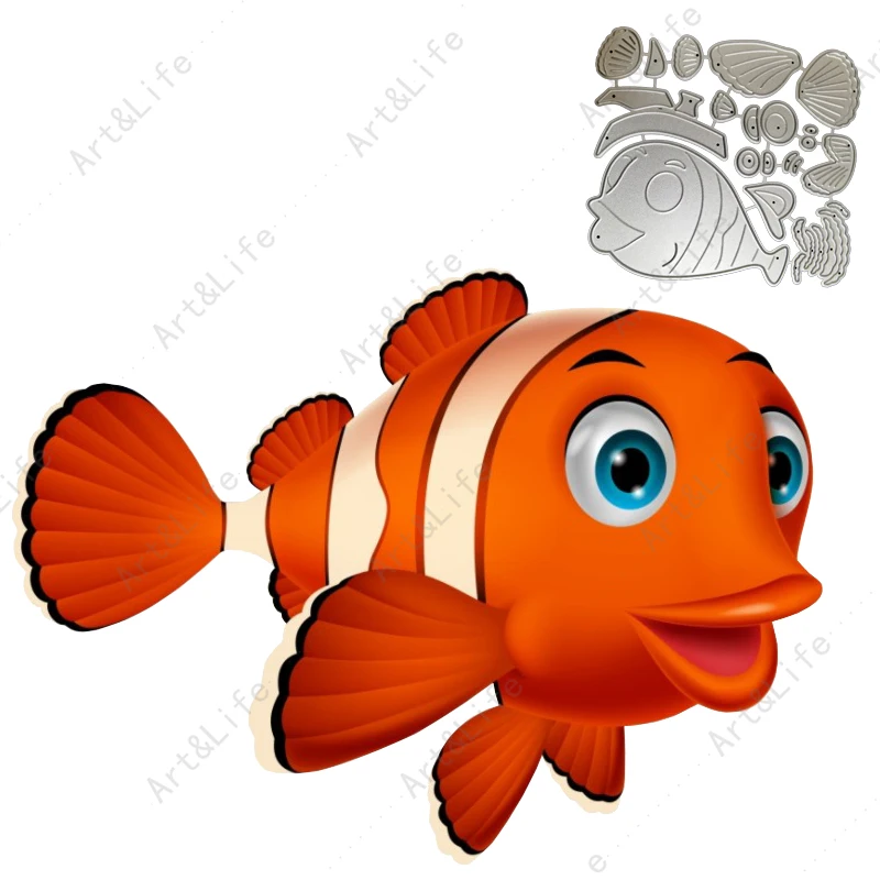 Nieuwe Collectie Clownfishes Leuke Baby Vissen Nieuwe Metalen Stansmessen Schattige Dieren Voor Scrapbooking Album Embossing Stencils Gestanst