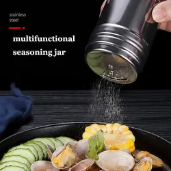 2 Stuks Roestvrijstalen Twist Deksel Kruidenschudder Zout Suiker Peper Shaker Multifunctioneel Keukengereedschap