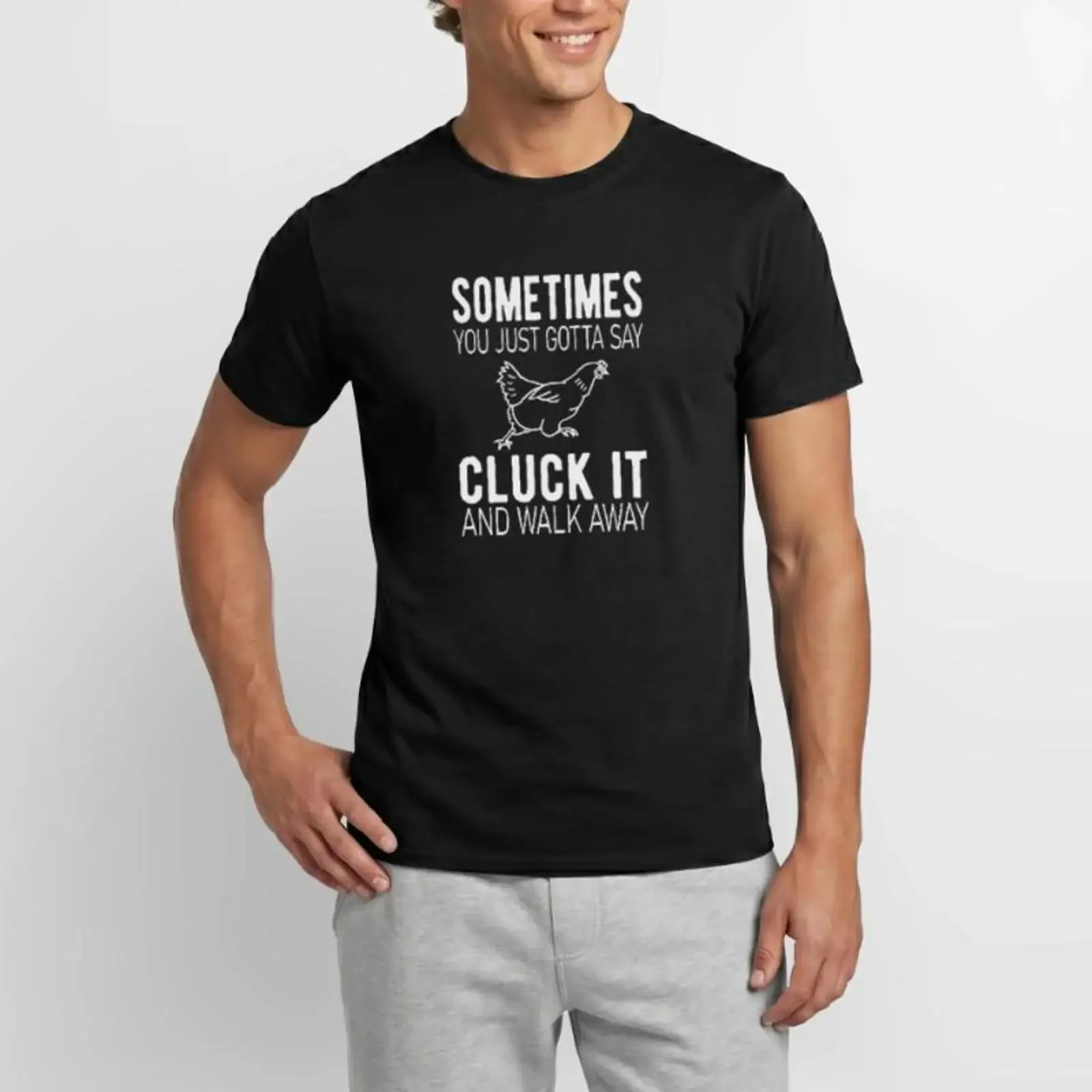 Farmer Funny Chicken Country Farm cluck it Männer T Shirt vintage Washed homme Versatile Unisex Soft Stretched Casual