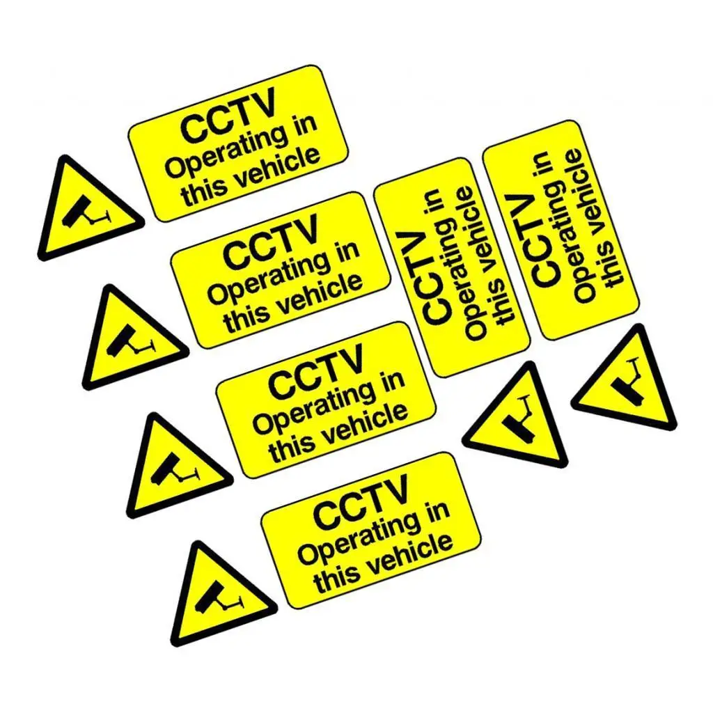 2-5pack CCTV OPERATING IN THIS VEHICLE Self Adhesive STICKERS car taxi bus van