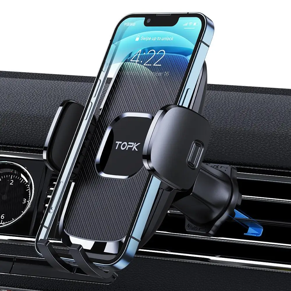 D35 Car Phone Holder Air Vent Clamp Bracket 360° Rotatable 3-Point Support Steel Durable Car Vent Mount for iPhone 12 13 14