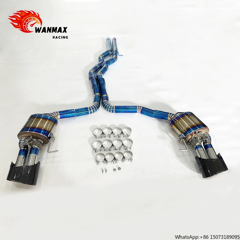 

Высокопроизводительная титановая выхлопная система для RS6/RS7 C8 4.0T с синим обожженным покрытием (Cat-Back без насадок) – улучшает динамику дроссельной заслонки и звук