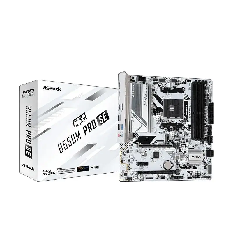 Asrock B550M Pro SE Motherboard B550 AMD PRO565 Socket AM4 DDR4 128GB PCI-E 4.0 M.2 SATA III 4733+(OC) MHz New one-year warranty