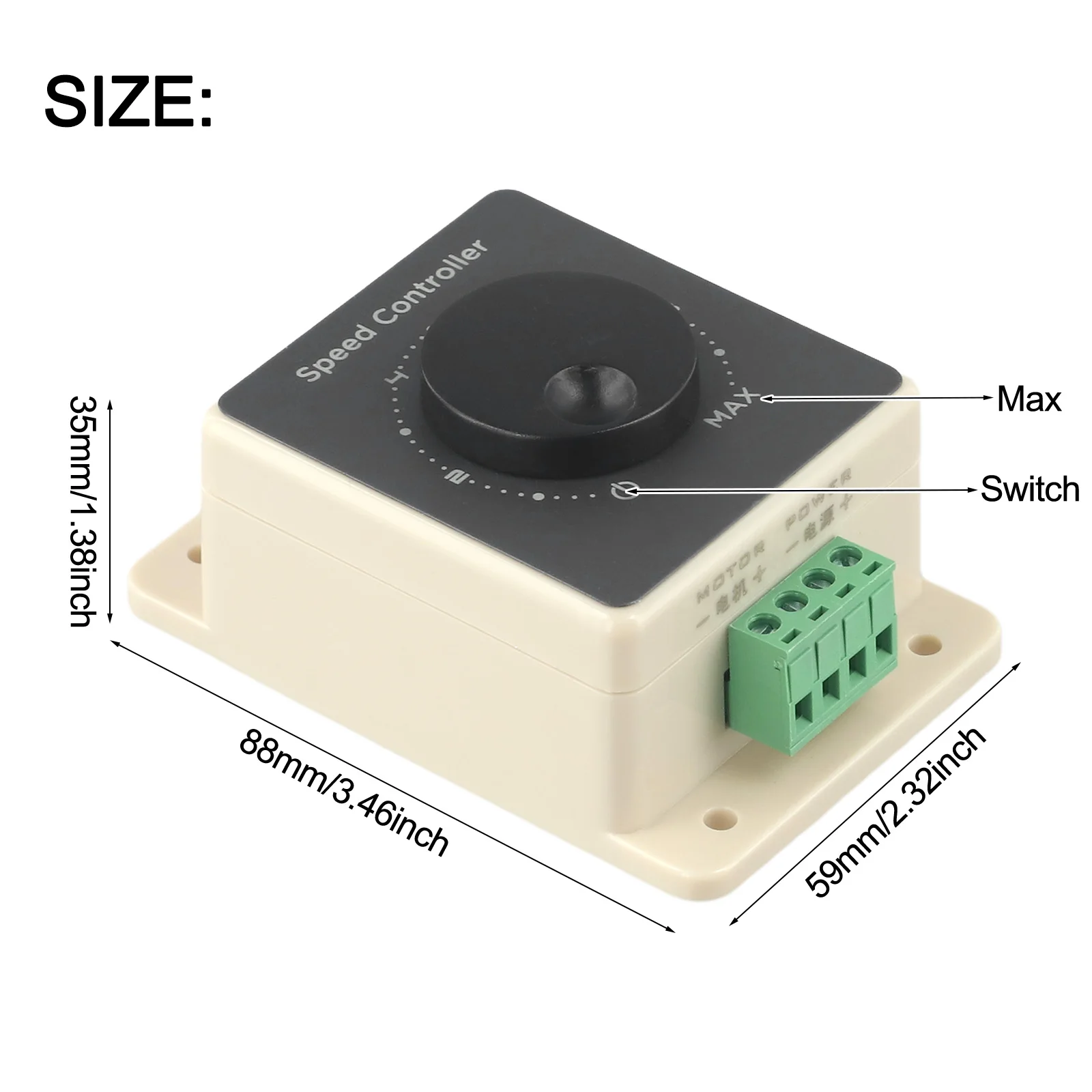 Indication Label Variable Rotary Switch Compact Installation Duty Cycle Adjustable Input Voltage Range 10V-60V