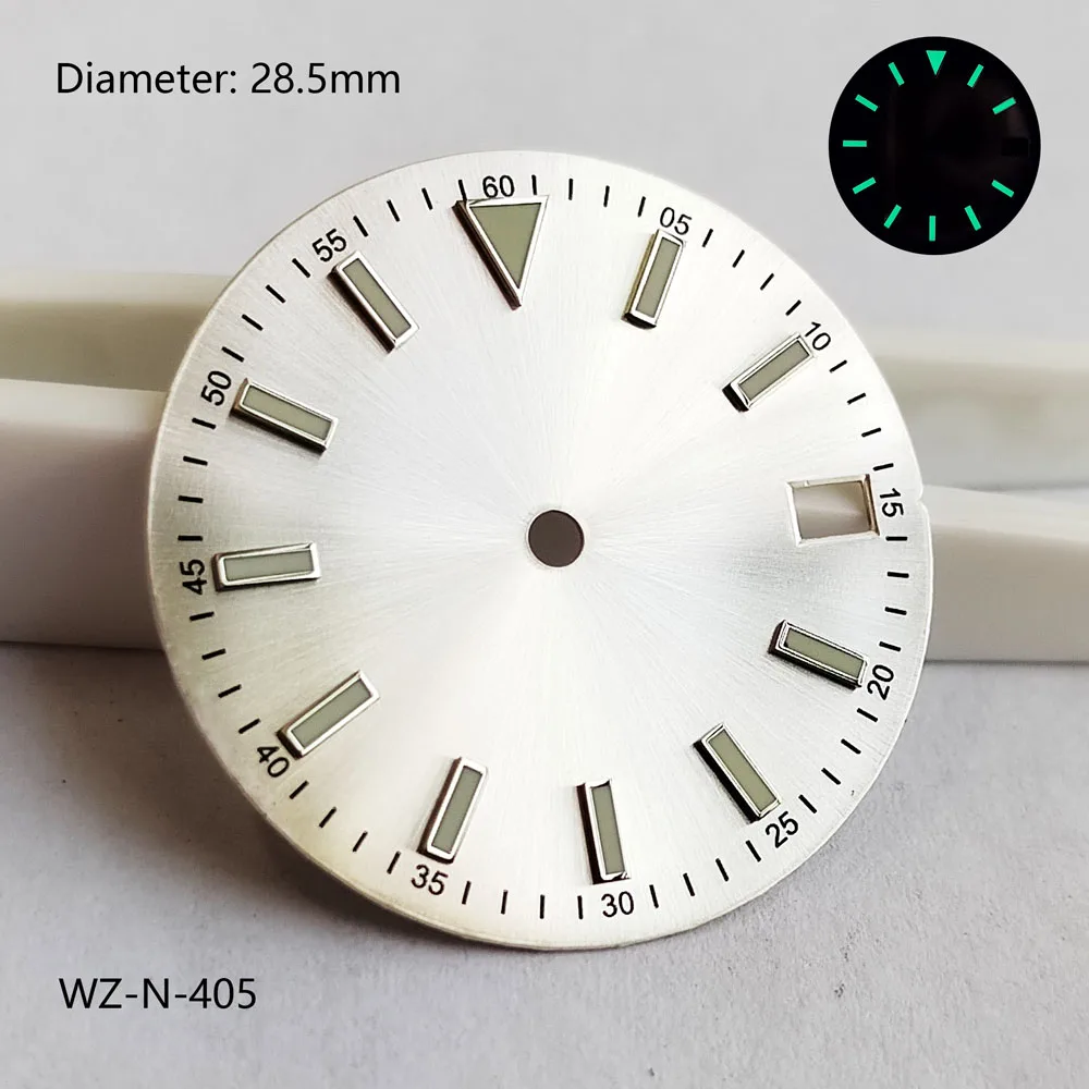nh35 dial 28.5mm blue green luminous dial with single date for NH35 automatic mechanical movement watchmods can customize logo