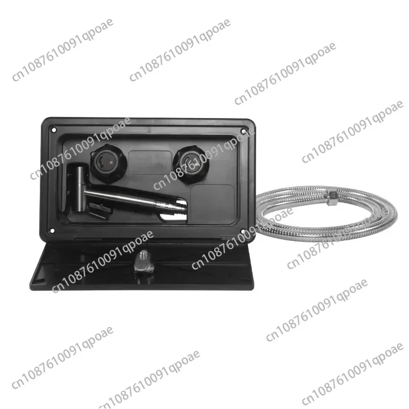 RV Caravan White Exterior Shower Box Kit with Lock 1.5M Metal water pipe Water saving nozzle apply to Camping Camper accessories