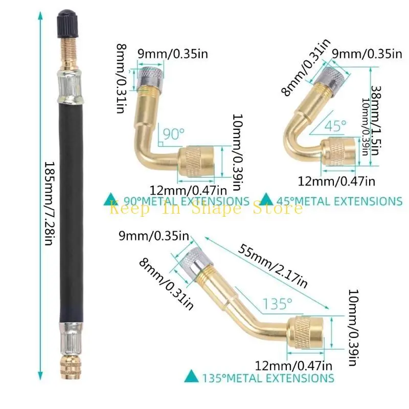 U1JC Bikes Reifenventile Verlängerungsadapter mit Reifenventile Verlängerung gesetzt