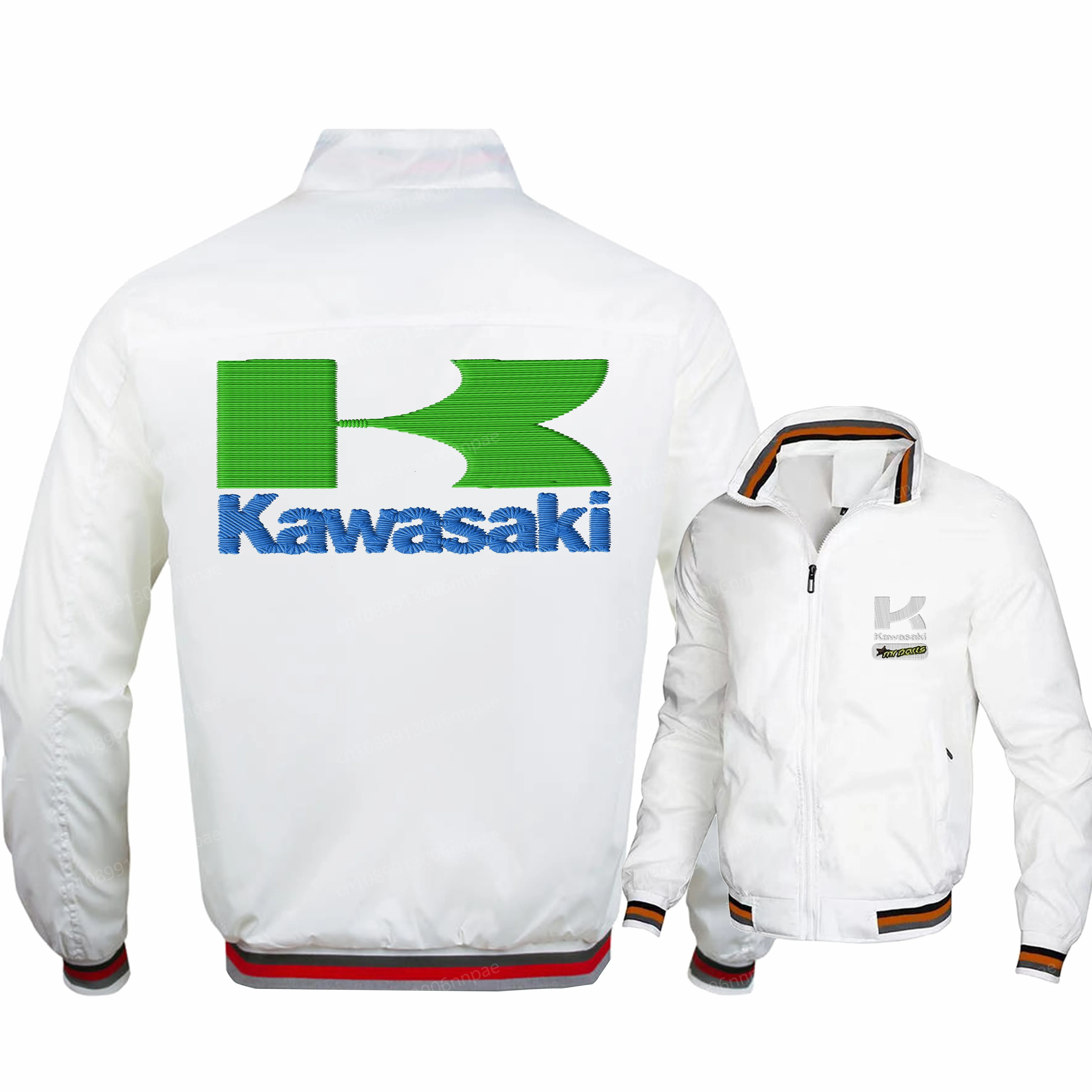 

Men's Clothing Embroidery Kawasaki 3D Printing Coat Jacket Sports Coats Motorcyclist Motorcycle Uniform Zip Up Clothes Jackets