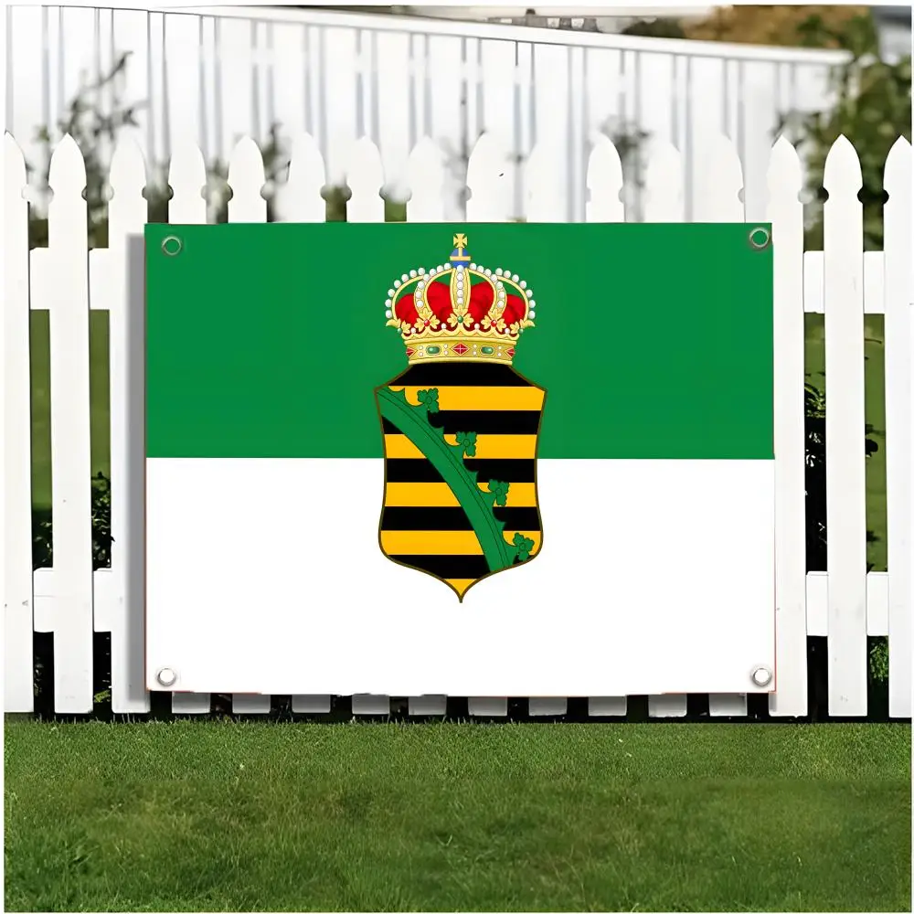 B-Banner of the Duchy of Saxony Flags Edgeless four-ring hanging decor indoor outdoor compatible easy for hanging display