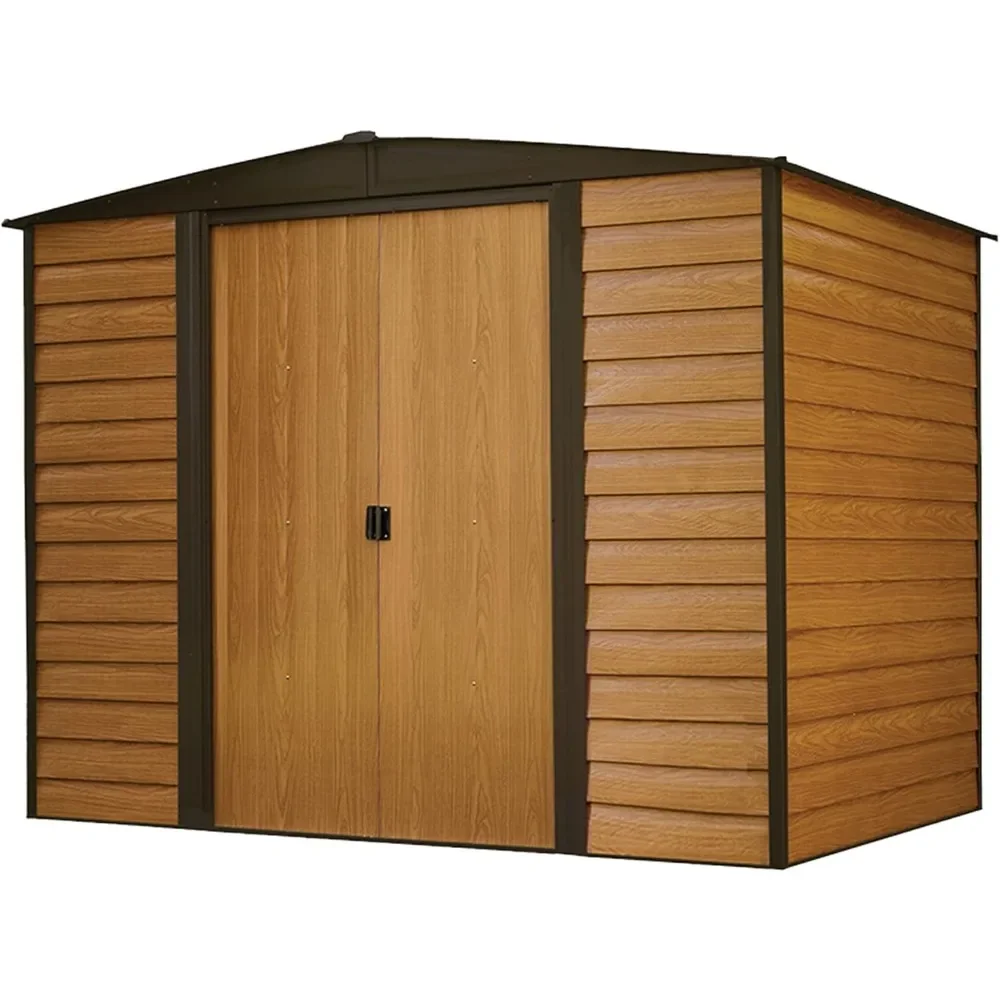 

Shed Woodridge Low Gable Steel, Coffee/Woodgrain 8 x 6 ft. Storage Shed