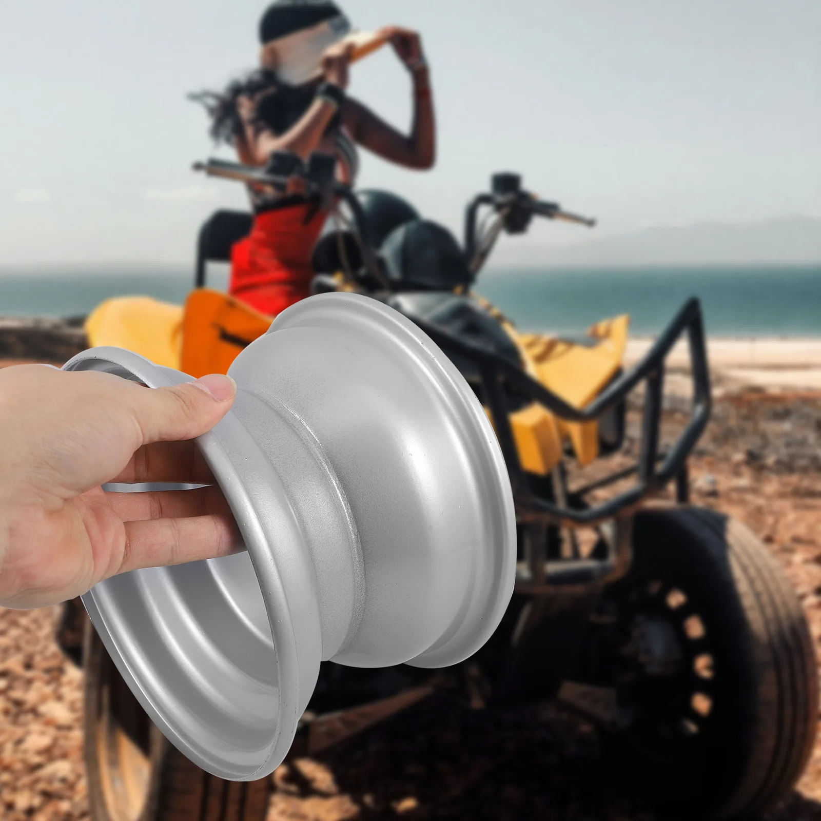 

Four Wheel Motorcycle Hub 16x8-7 Inch Three Holes Steel Rim for ATV Go Kart Replacement Tire Wheel Assembly Hub