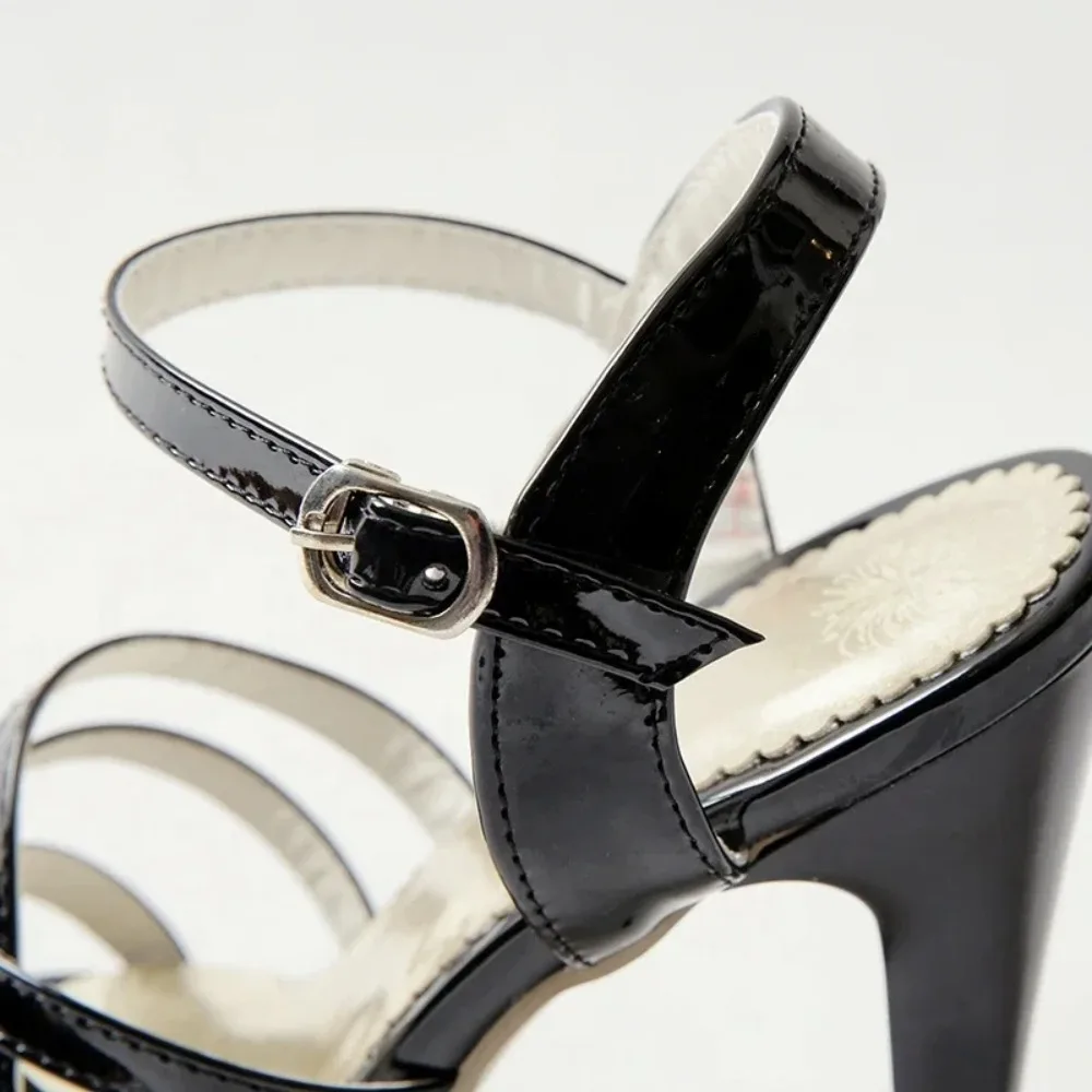 BLXQPYT Thin High Heels Sandals Women Leather Sexy Peep Toe Buckle Strap Dress Party Wedding Platfoam Sandals Big Size 48 018 view 5