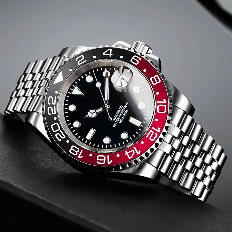 Miyota 8215 PT5000 Stainless Steel 40mm Dive Automatic Men Watch Sapphire Crystal Rotating Bezel Luminous Mechanical Wristwatch image 3