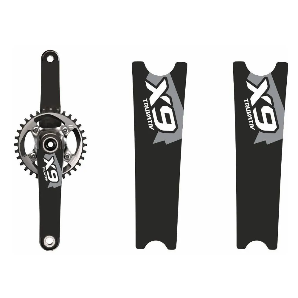 TRUVATIV X9 Crank Protector Stickers Waterproof UV Resistant Vinyl Decals for MTB Bike Crankset Scratch Repair Decor