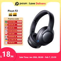 Picun F2 Bluetooth Headphones ANC Noise Canceling HD Mic ENC Calls 25ms Low Latency Wireless Headset HIFI Sound APP Dual Connect