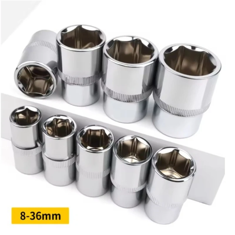 High hardness hex Short socket Universal 1/2 large fly thickened 8-32mm Ratchet Wrench Socket Head Sleeve Double End Hand Tools