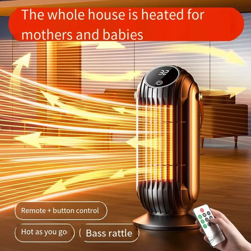 New Desktop Space Heater 1500W Intelligent Powerful PTC Ceramic Fast Heating 4 Heat Settings For Home Office Bedroom Use