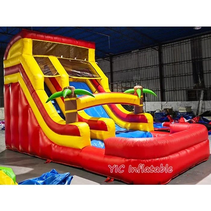 Commercial Grade Inflatable Water Slides Palm Tree Cheap Blow Up Small Water Slide for Sale