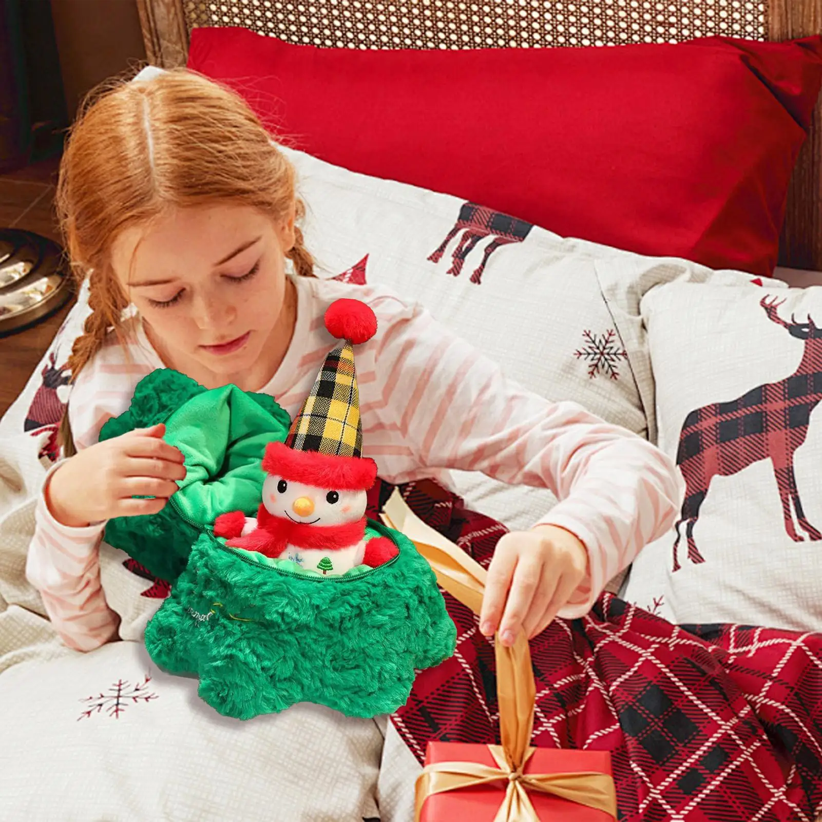 Árvore de natal de pelúcia santa bonecos de neve férias decoração de casa papai noel boneca de pelúcia animal de pelúcia para o quarto sala de estar dormitório escolar