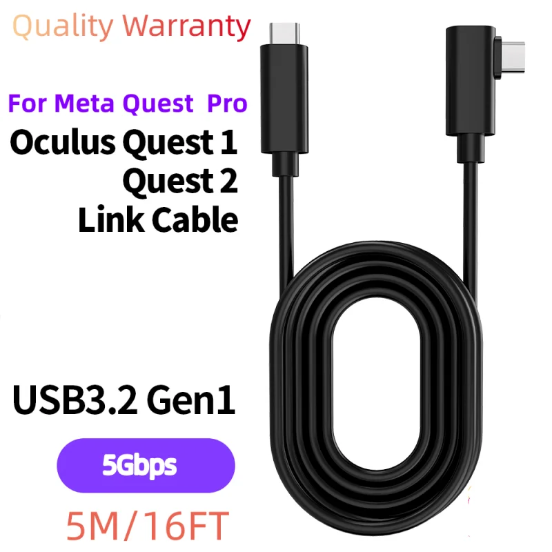3*5様  Quest 2 64GB USBケーブル付き 16FT 5 メートルリンク充電ケーブルクエスト 3S/3 メタクエストプロ