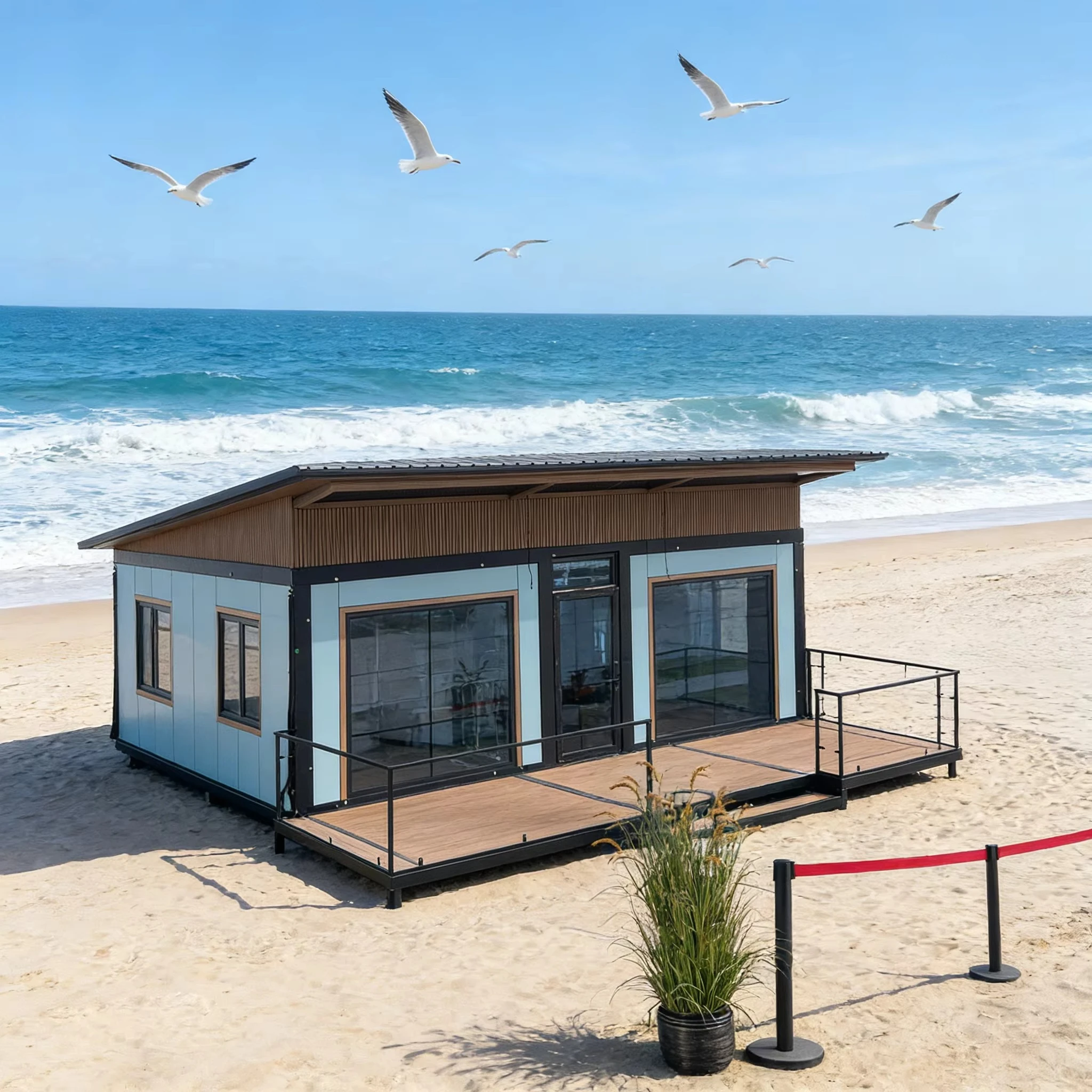 Maisons conteneurs préfabriquées de luxe, pliables, portables, extensibles à double aile, de 40 pieds, avec 2 ou 3 chambres