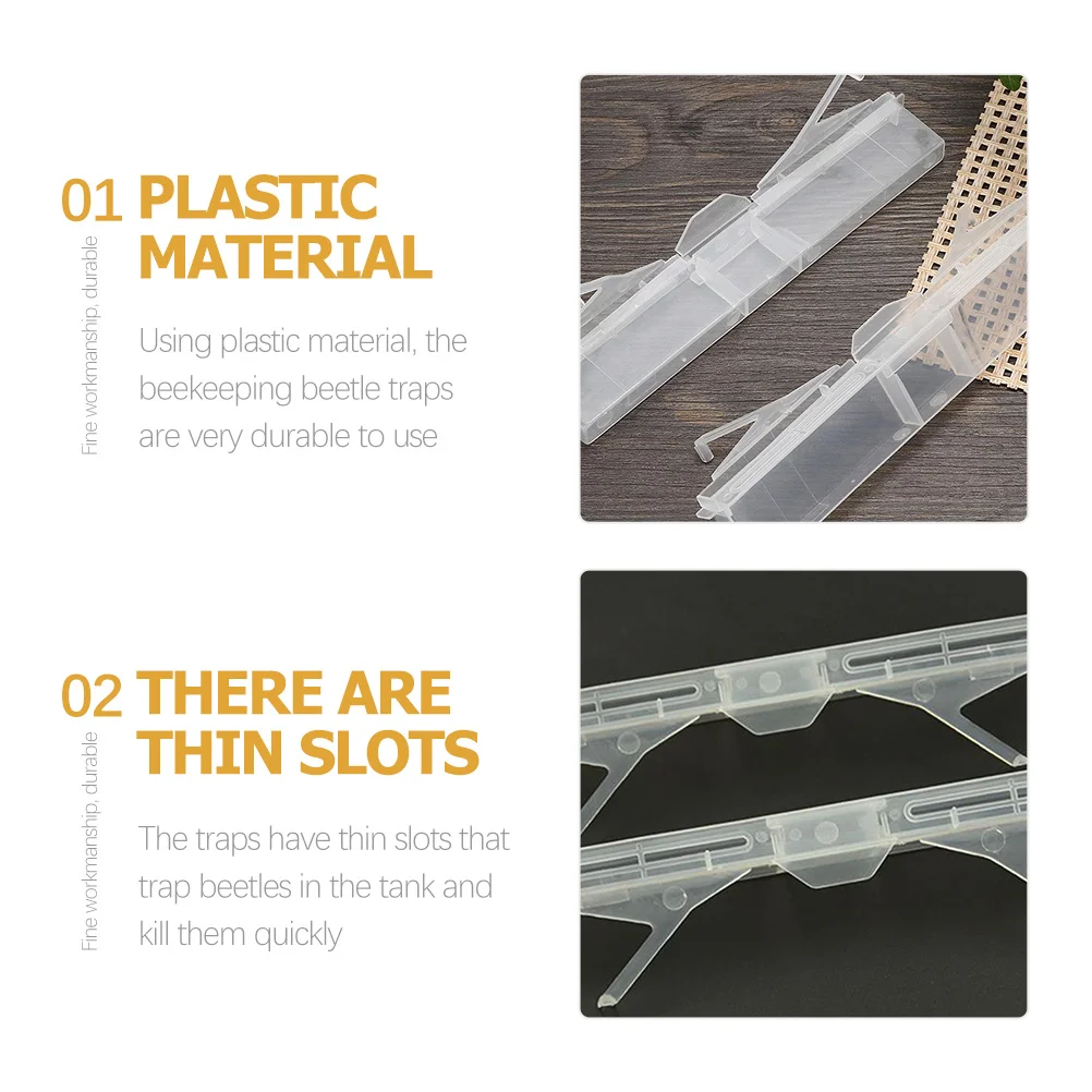 

10 шт. многоразовые ловушки для жуков, прозрачные пластиковые аксессуары для пчеловодства, прочные, простые в установке, коллекторы для жуков, многоразовые ловушки для улей