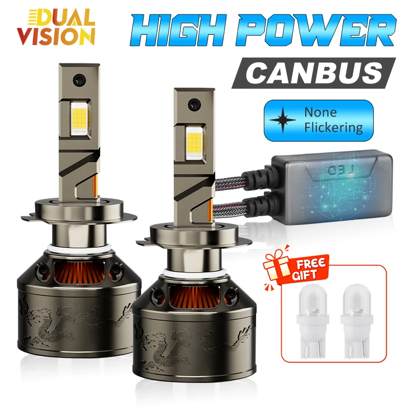 

Dualvision H7 H4 LED Headlight Bulbs 500000LM H11 H8 9005 9006 9012 HIR2 12V 7535 CSP Chip Turbo Canbus Car LED Fog Lamps 6000K