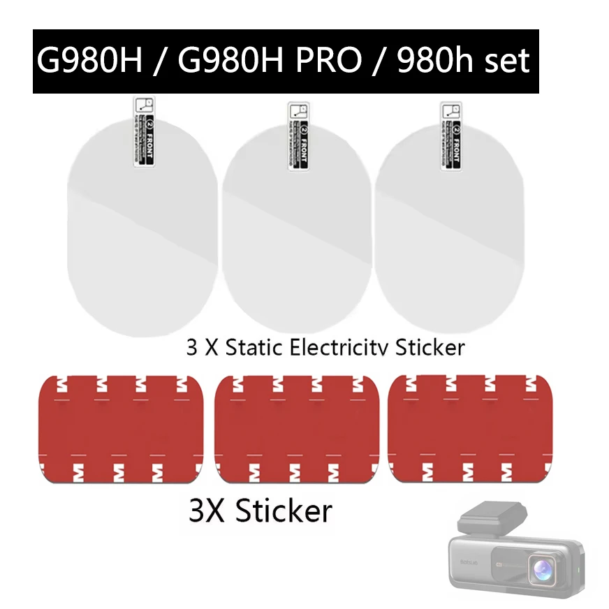 for botslab dash cam  Accessory Set Static Sticker Sticker For botslab Rear Dash cam Sticker 3pcs