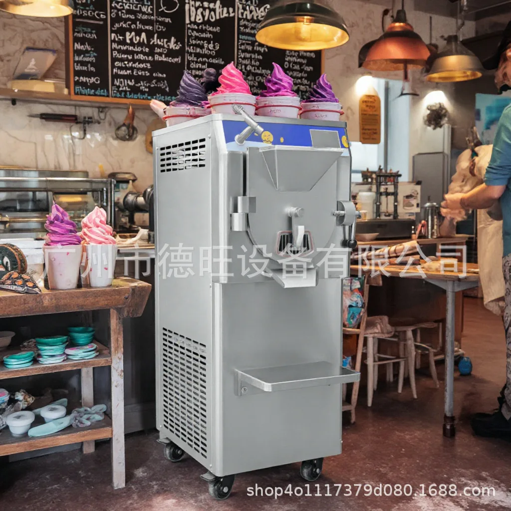 Commercial vertical milk-based ice cream machine, 27L tank, same model as Häagen-Dazs ice cream maker and freezer.
