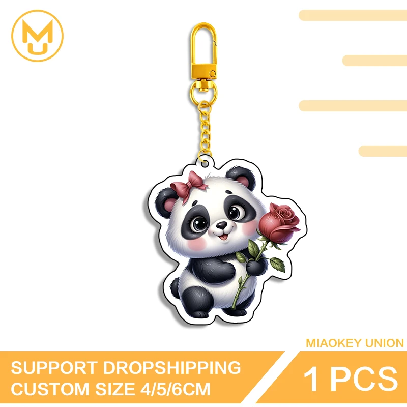 Chinesische Pandas Doppelseitige Schlüsselanhänger Bestseller Kawaii Personalisierte Schatzkästchen-Accessoires Geniale Y2K Kunst DIY Schlüsselringe