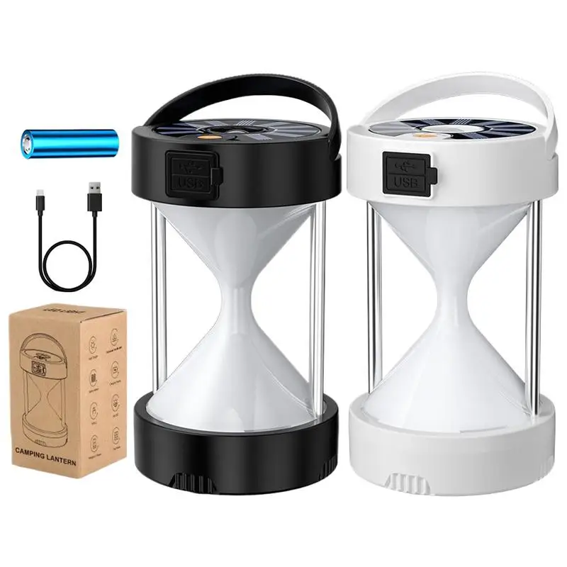 

Solar Lamps Waterproof Hourglass Shape Bright LED Lamp Energy-Saving 4 Lighting Modes Outdoor Gear For Hiking Fishing