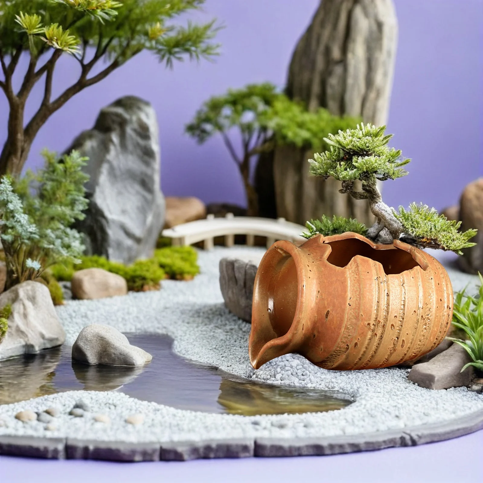 حديقة السيراميك جرة نافورة ديكور جرة تداول المياه في الهواء الطلق شلال طبيعي الاسترخاء نافورة المناظر الطبيعية ديكور #5