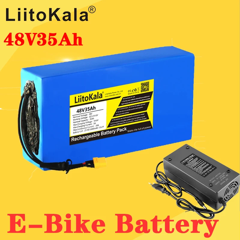 

LiitoKala 48V 35Ah/30Ah/25Ah/15Ah/20Ah 21700 13S Lithium Battery Pack 48V 1500W electric bicycle battery Built in 50A BMS