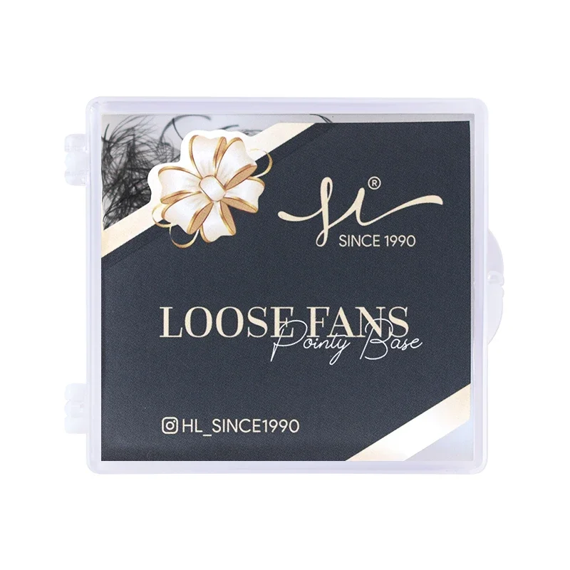 H&L SINCE 1990  12D.14D.16D BLACK Loose Fans  Promade  460-600 Fans  Stem loose fans volumeSlim Thin Pointy Lash Handmade