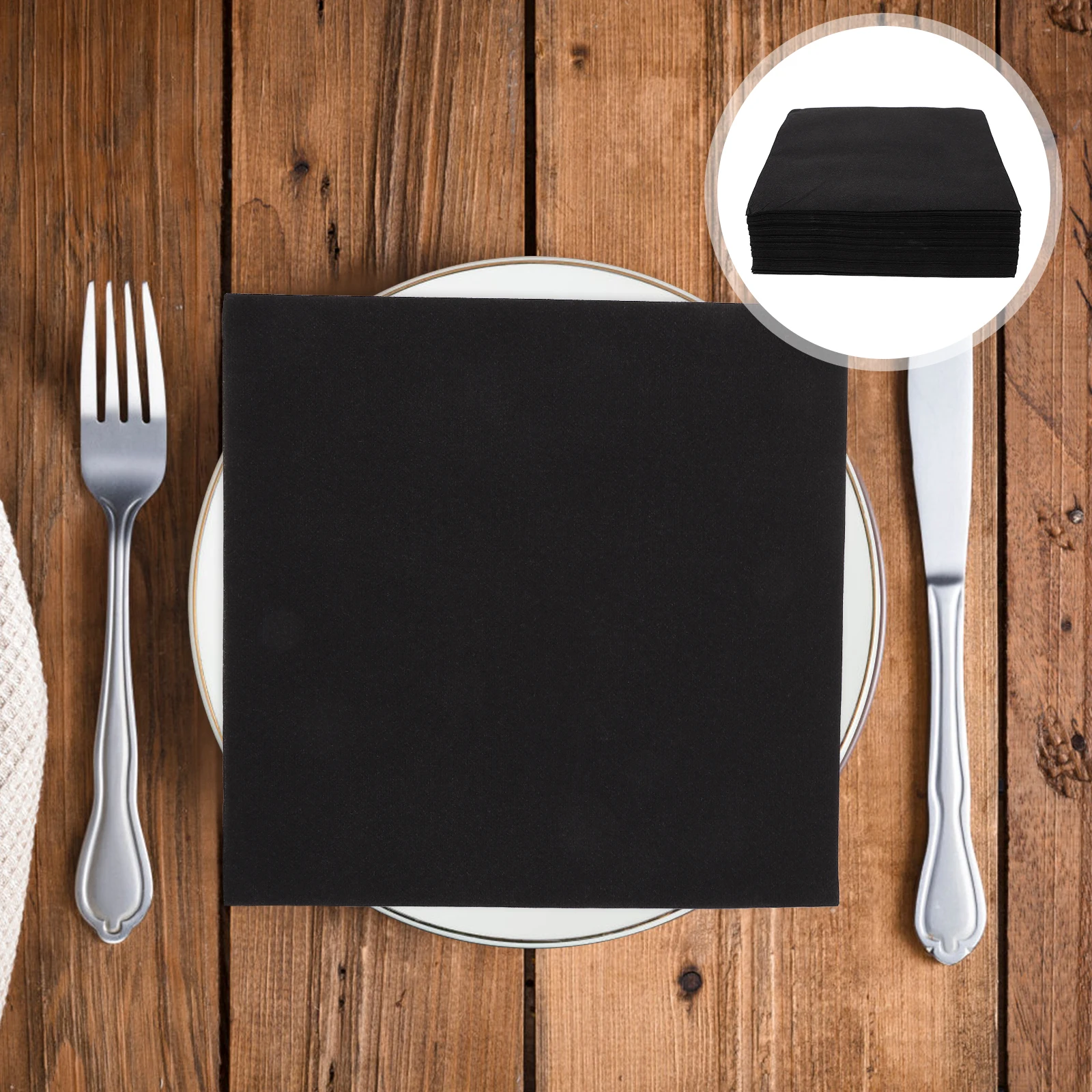 

50pcs Black Dinner Disposable Paper Napkins Thickened Wedding Party Banquet Napkins Premium No Dust Tissue For Hotel Restaurant