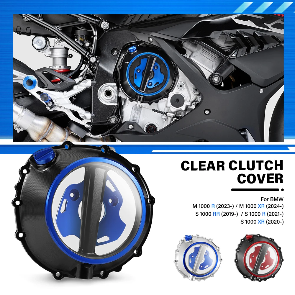 For BMW M 1000R M1000XR S 1000RR S1000R S1000XR Moto CNC Aluminum Transparent clutch cover Clutch Guard Motorcycle Accessories