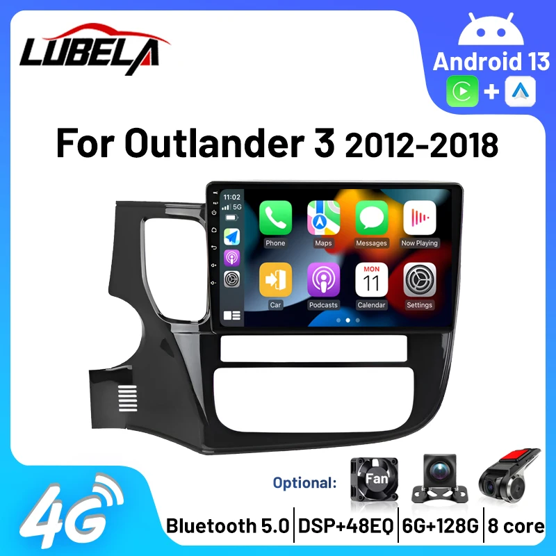 

Car Radio Android Auto Carplay Wireless 4G WIFI GPS 8Core Radios 2 din Android for Mitsubishi Outlander 3 2012-2018 DSP AM RDS