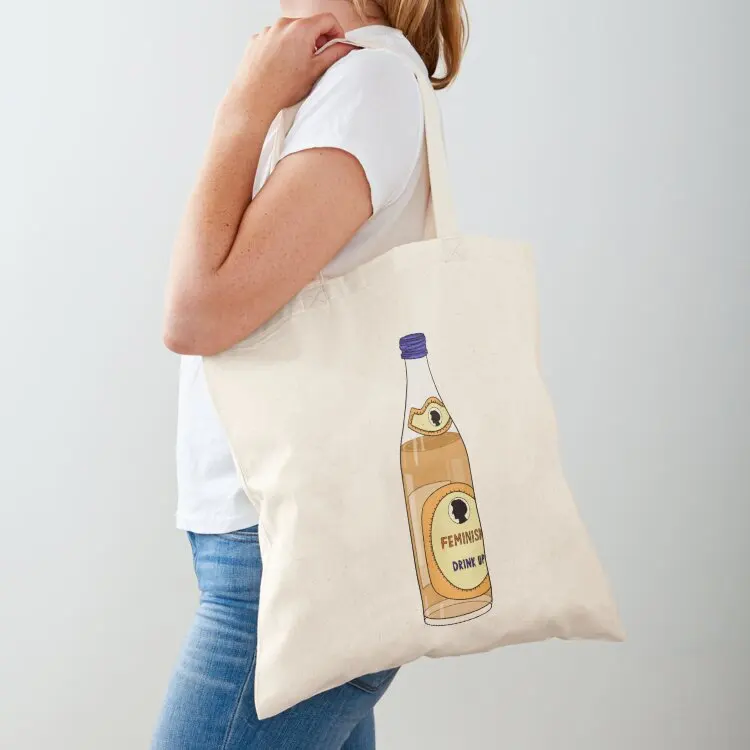 

Feminism lemonade bottle Tote Bag Canvas Candy bags Women's shopper bag supermarket folding bag
