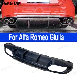 High quality Carbon Fiber Rear Lip Diffuser For Alfa Romeo Giulia QV style Back Bumper Hugger Spoiler Separator Body kit