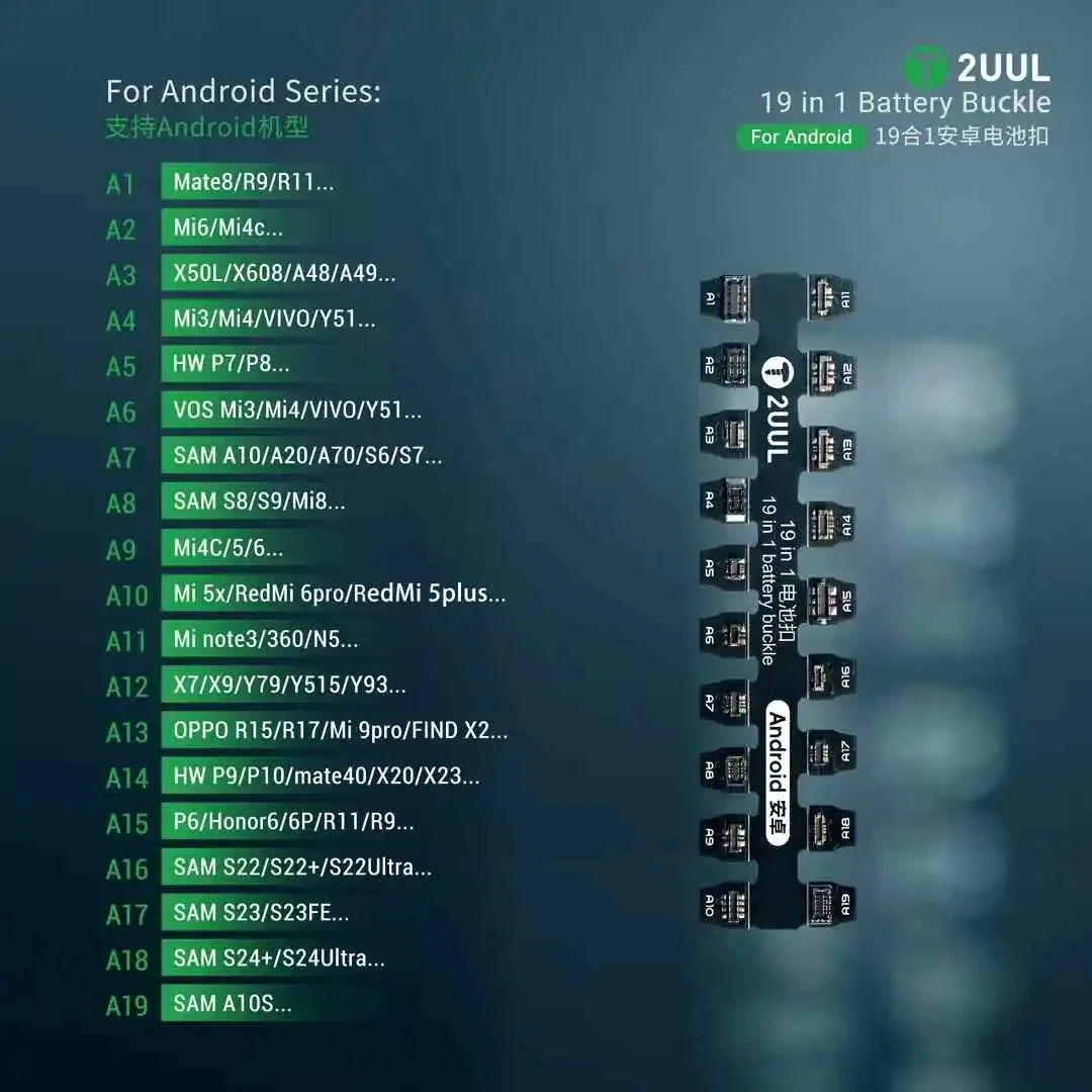 2UUL PW06 19 IN 1 Android Phone DC Power Boot Test Line Conector Motherboard Clip Battery Male Buckle For Xiaomi Samsung OPPO view 3