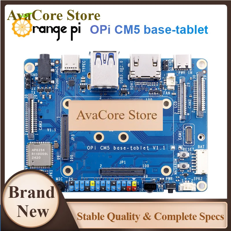 AvaCoreOrange Pi CM5 Tablet Base Board Compute Module 5 With Onboard Wi-Fi 5+BT 5.0 BLE,M.2 M-Key NVME/SATA SSD,USB2.0+3.0,HDMI