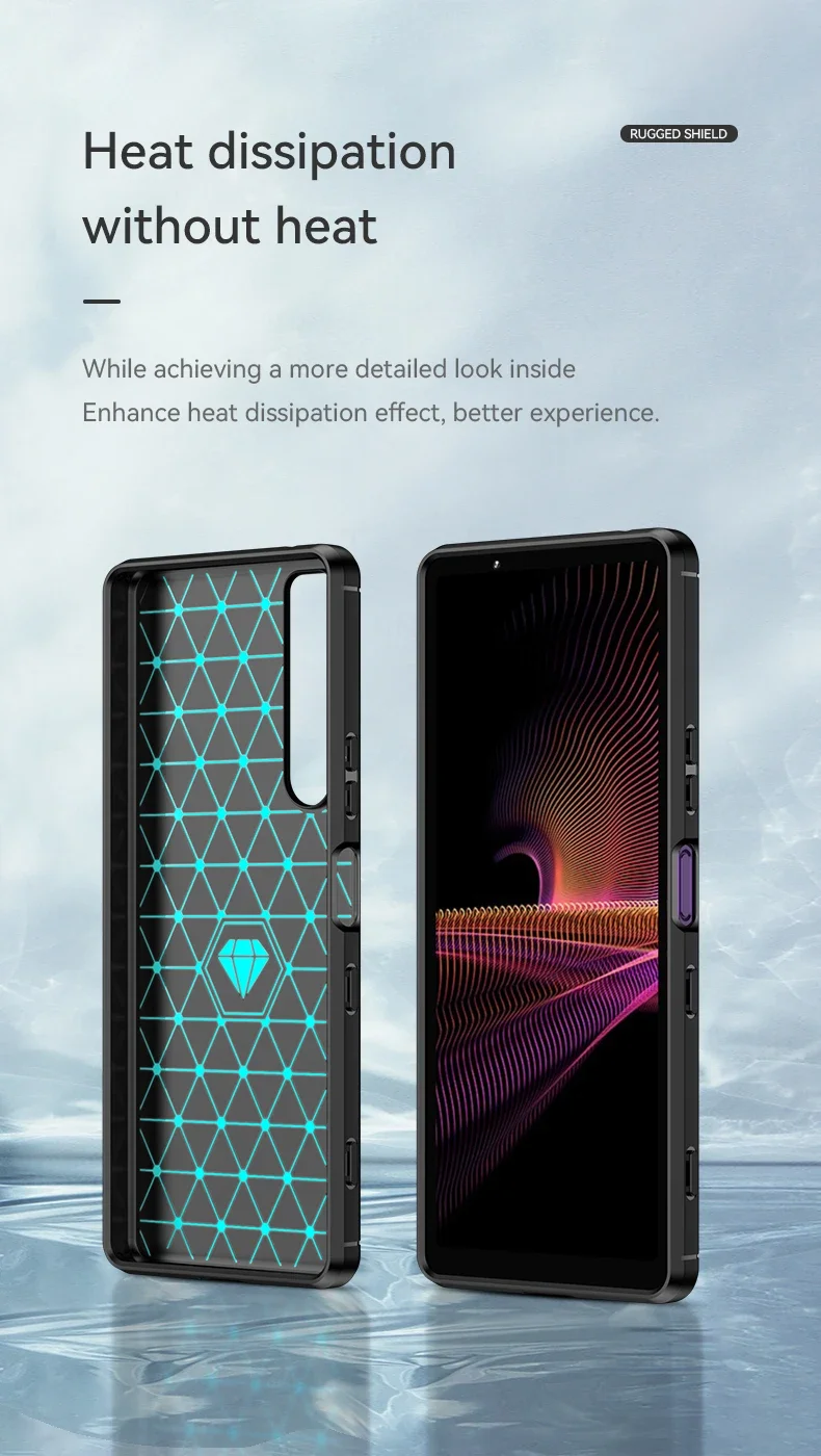 Carbon Faser Weiche Silikon Fall Für Sony Xperia 10 1 5 II III IV V VI Gebürstet Textur Zurück Abdeckung Anti schock Shell Fall Funda – Detail 9