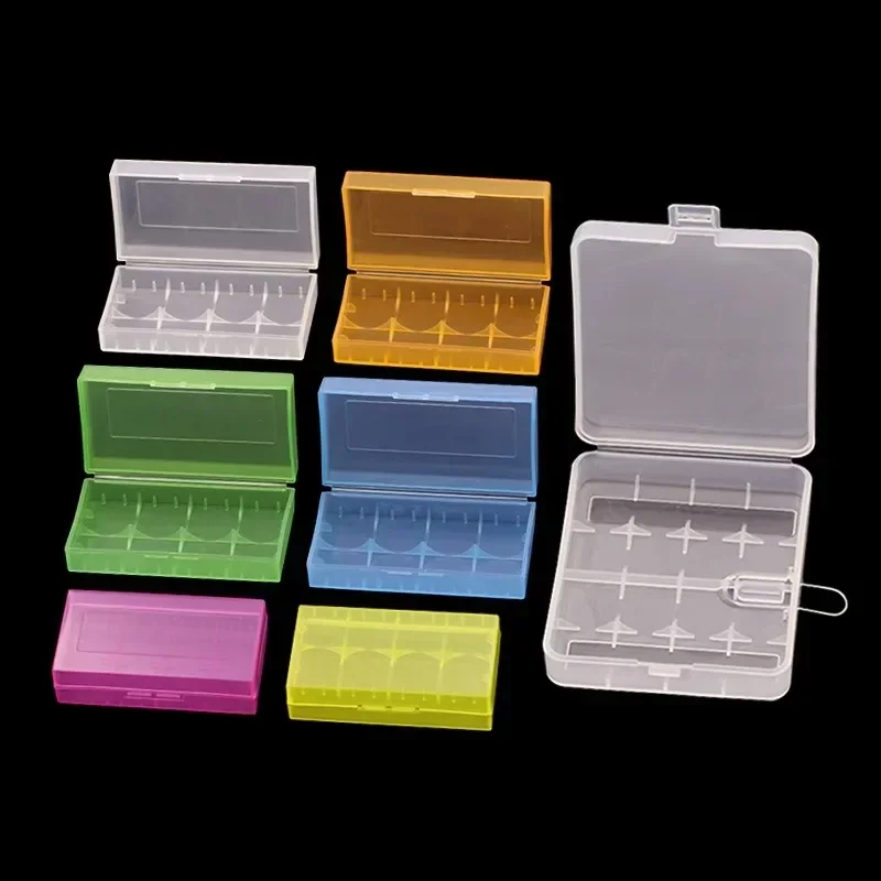 2PCS Colorful Plastic Battery Holder Case AA AAA Hard Plastic Storage Box Cover for 2/4*18650 Battery Organizer Container 6Color