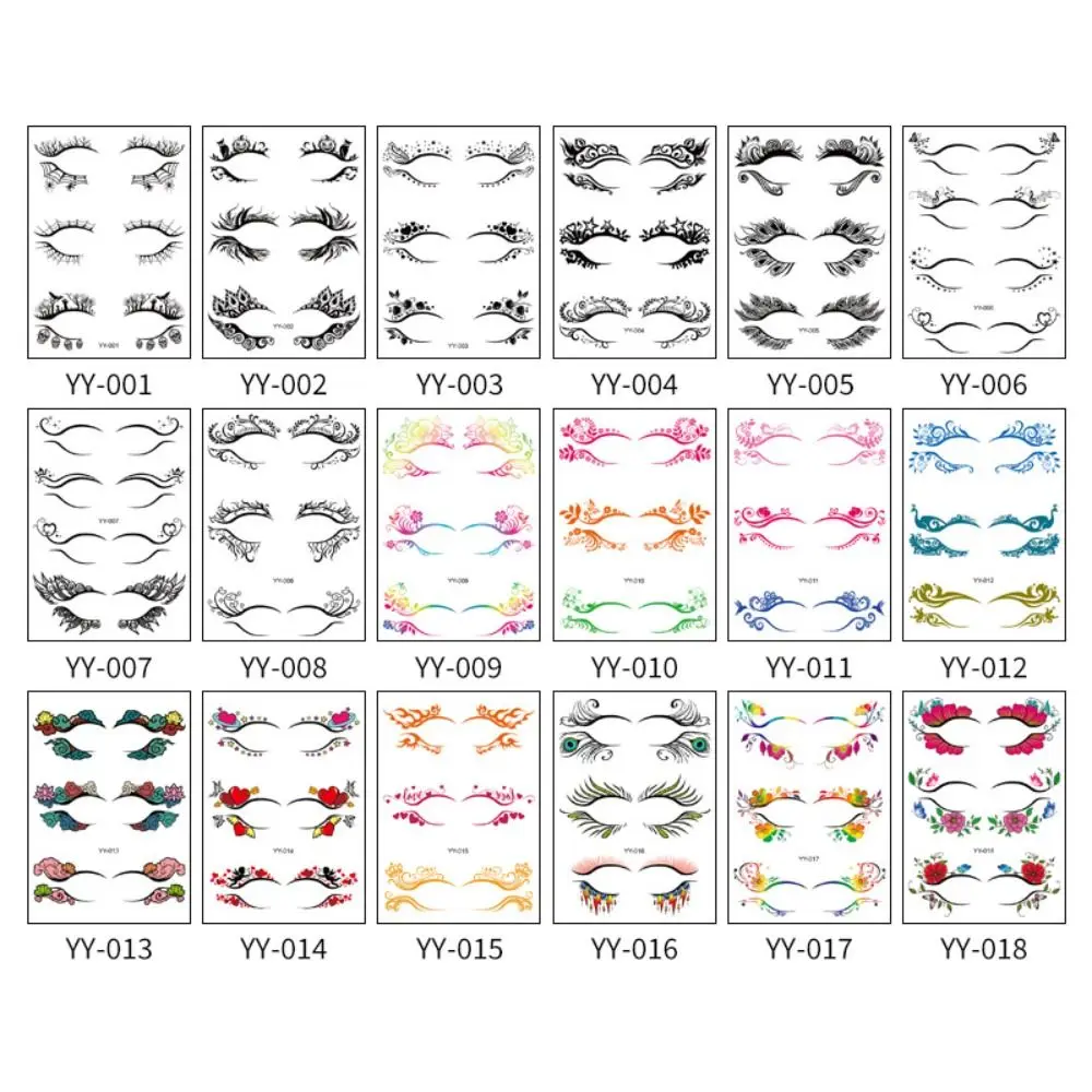 Autocollants de tatouage des yeux imperméables et résistants à la sueur, document de style européen, papier de riz de poulet, matériel de sourcils