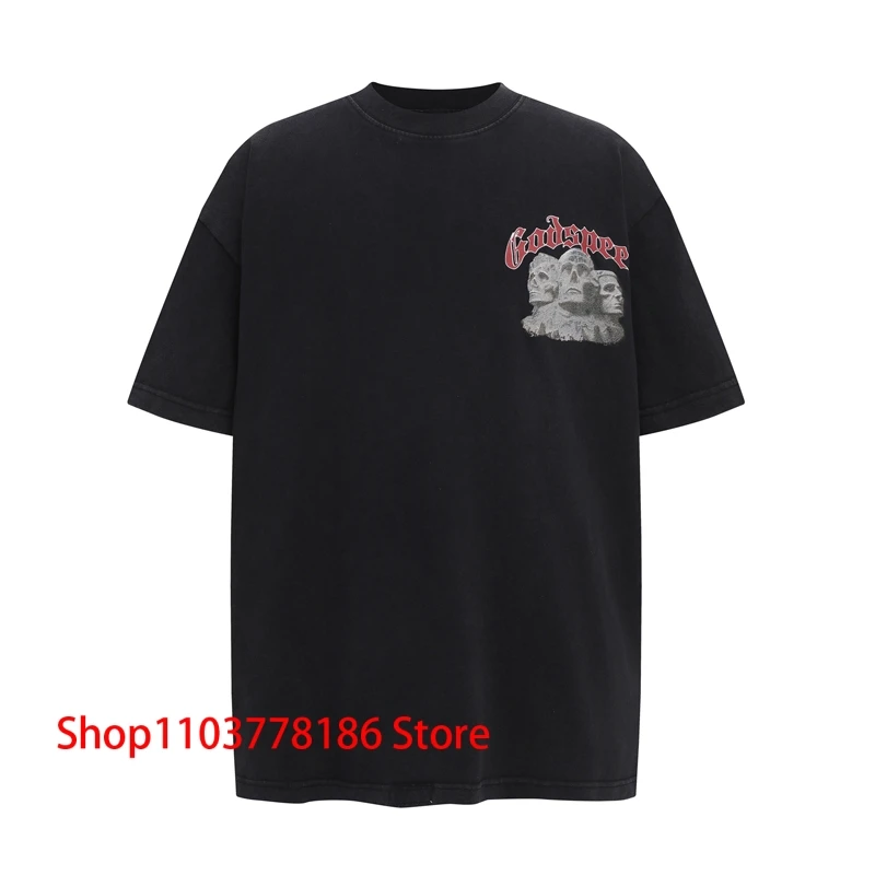 Summer American GOD SPEED Top Tee 2025 New Style Fashion Personality Statue Graphic Roundneck Short Sleeve Godspeed T-shirt