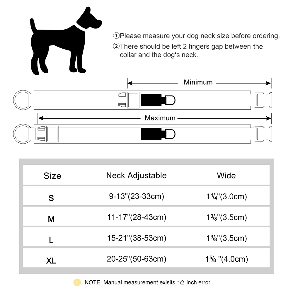 Custom Nylon Dog Collar Free Personalized Pet ID Dog Collars Soft Padded Chihuahua Collars Necklace for Small Medium Large Dogs