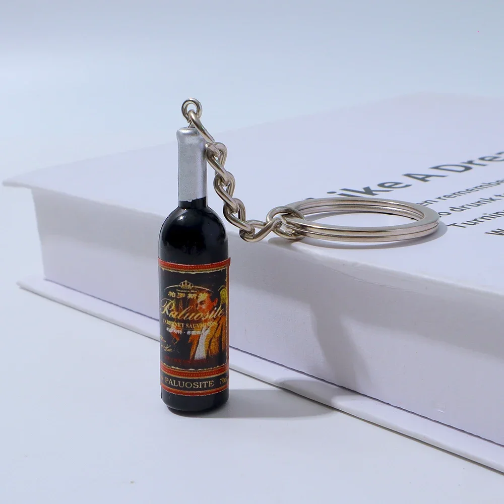 Creative Wine Bottle Keychains Novelty Simulation Beer Cocktail