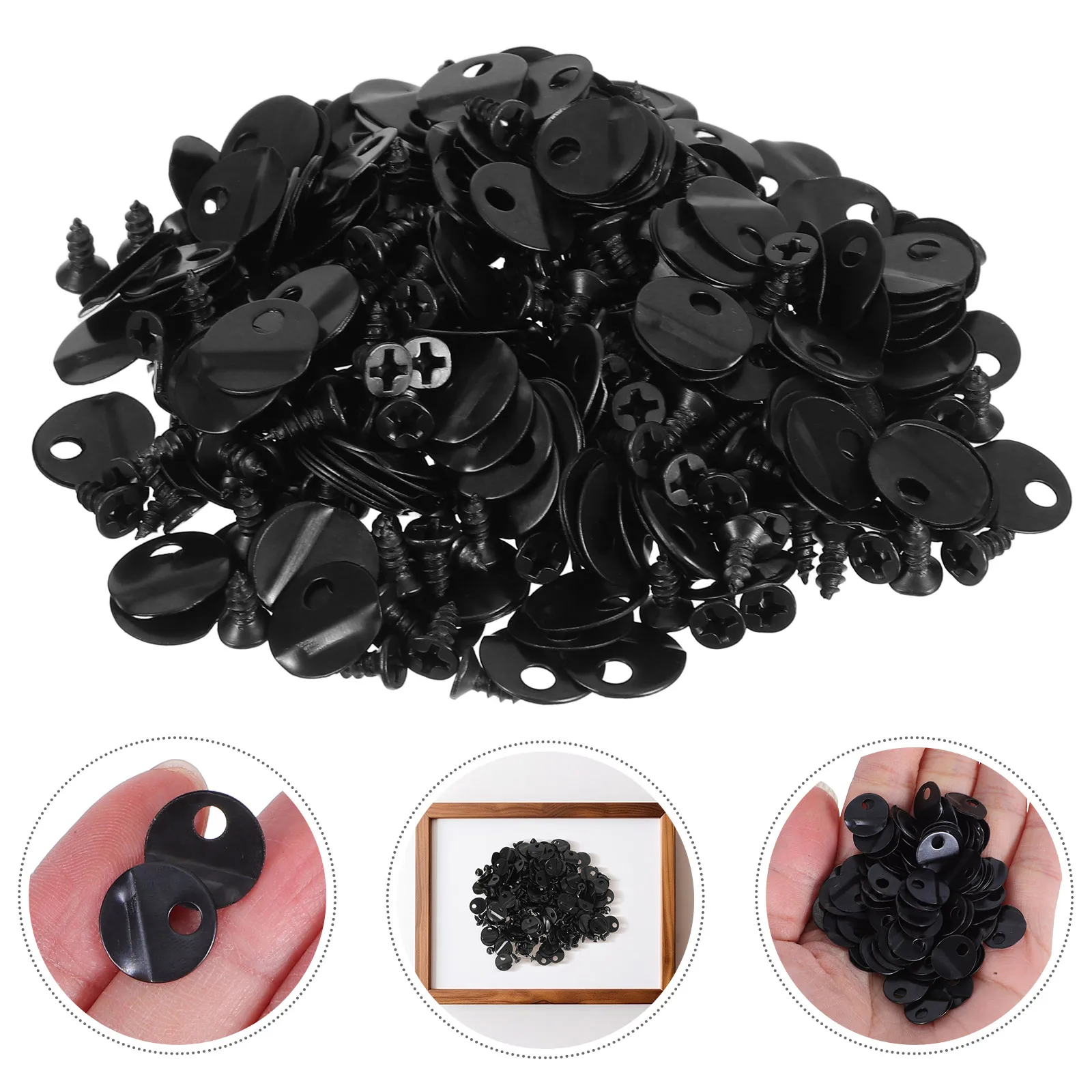 

200 set Photo Frame Turn Button Clips 5X8Mm Black Iron Fasteners For Picture Frames Backing Hardware Diy Art Display Handicraft