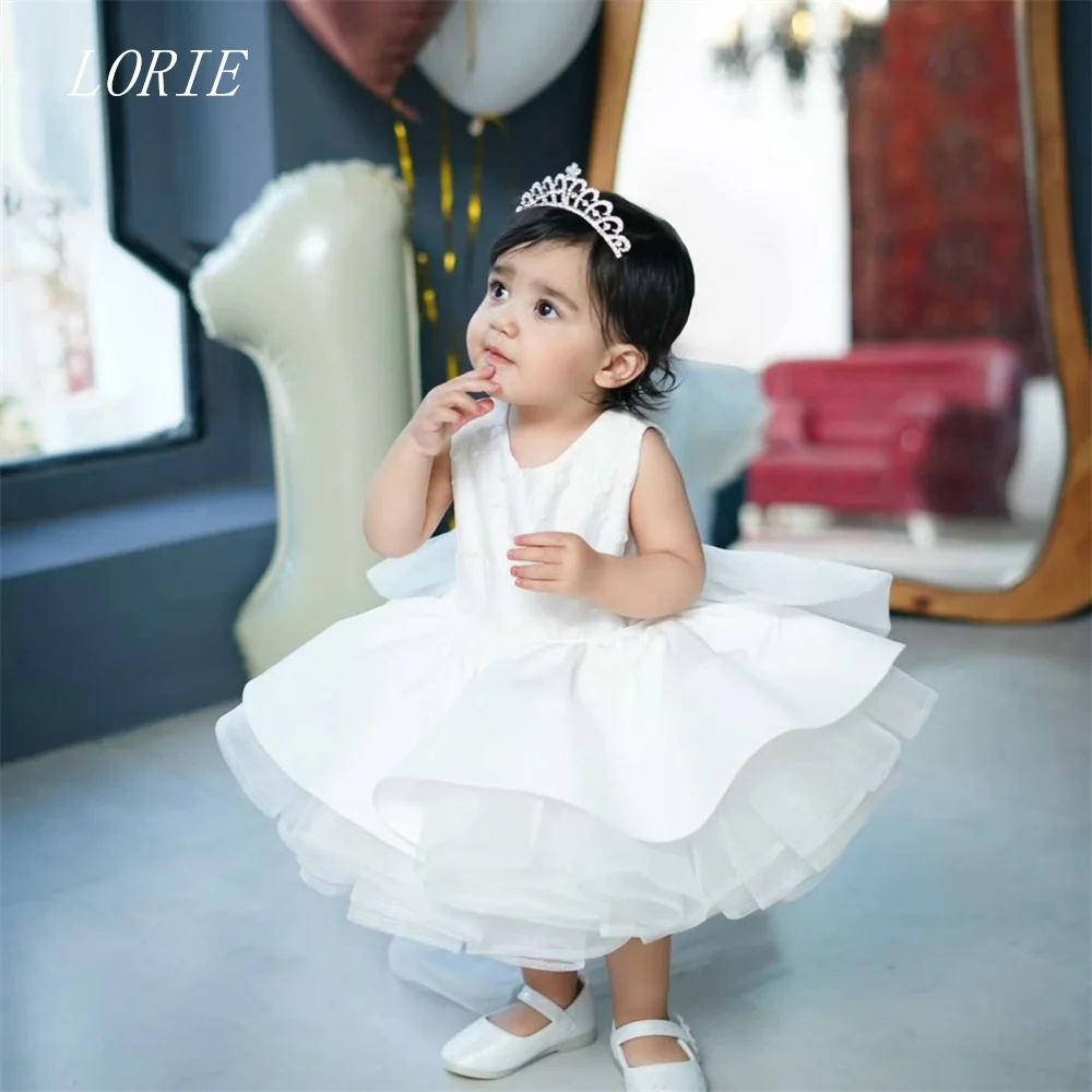 

LORIE Luxury Girl Dresses Minimalist Scoop Little Girl Dress Classical Cute Princess Dress Bow Baby Girl Dresses Customized 2026