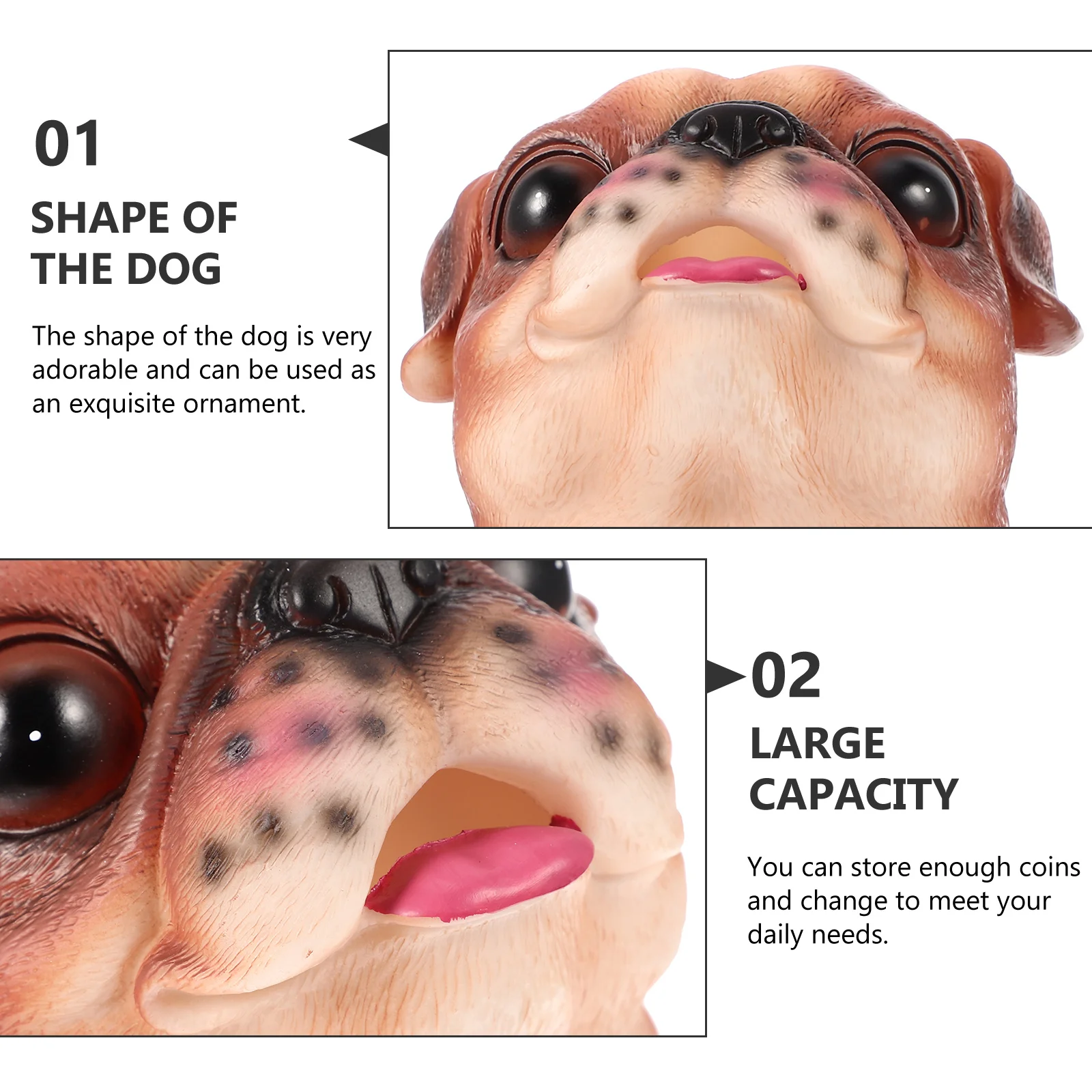 الكرتون الكلب أصبع البنك مادة الفينيل سعة كبيرة غير قابلة للكسر عملة المال جرة للأطفال غرفة ديكور هدية الكلب حصالة على شكل حيوان